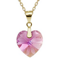 Xilion Rose Heart Pendant Gold Chain Made With Swarovski Element